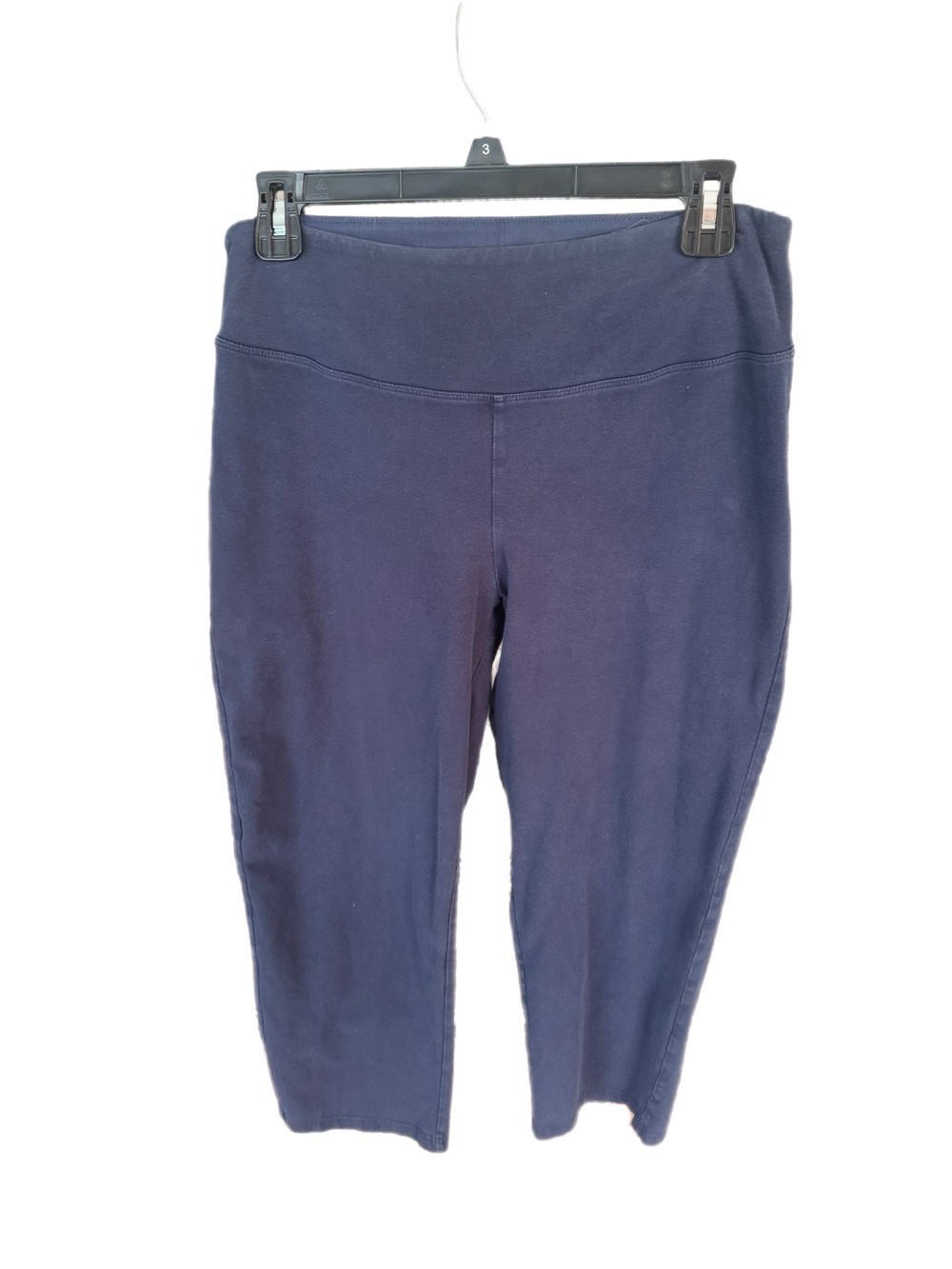 Navy High-Waist Cropped Pants